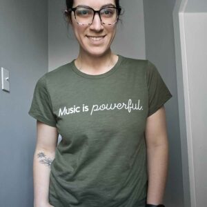 Music is Powerful Crew Neck T-shirt