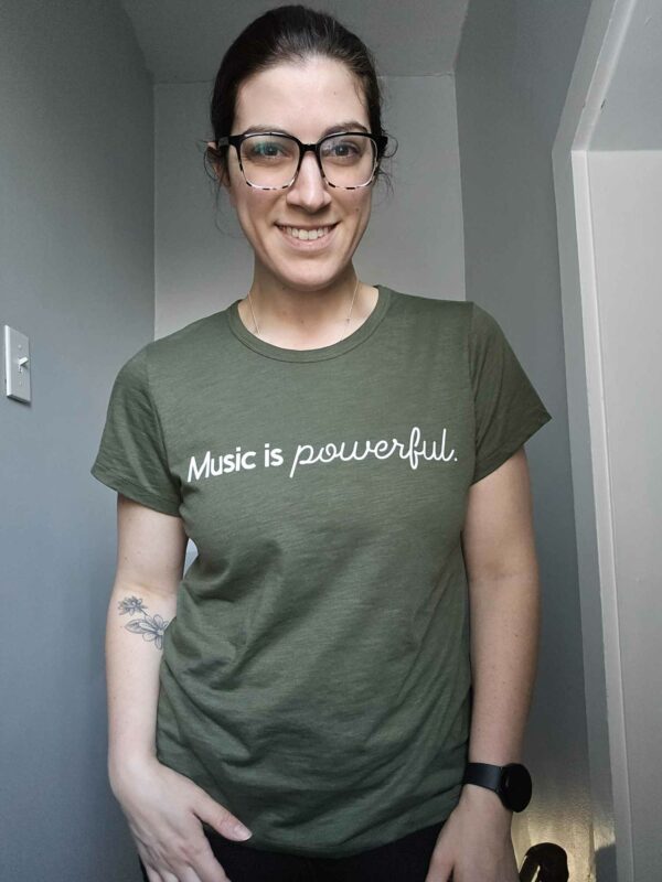 Music is Powerful Crew Neck T-shirt